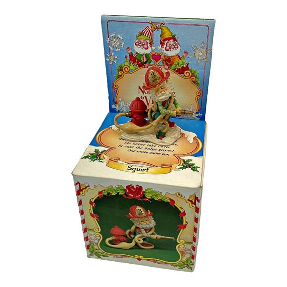 Enesco The North Pole Village Squirt Fire Elf 1993 Sandra Zimnicki 831301 VTG - Picture 1 of 5